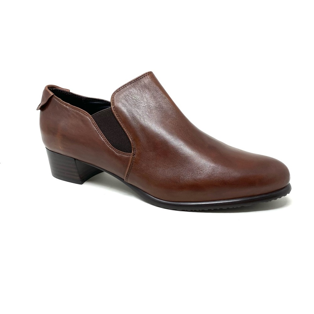 Spring Step Cherry Brown Leather Shootie Low Heel Comfort Ankle Bootie